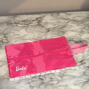 Barbie Hot Pink Zip Pouch Travel Tote Ballerina Shoes Cleats Carryall Bag